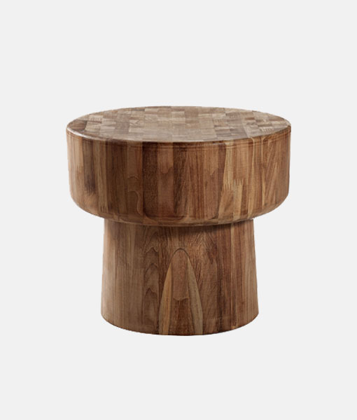 Round Shape Solid Wooden Side Table
