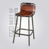 Counter Height Bar Stool With Leather Seat