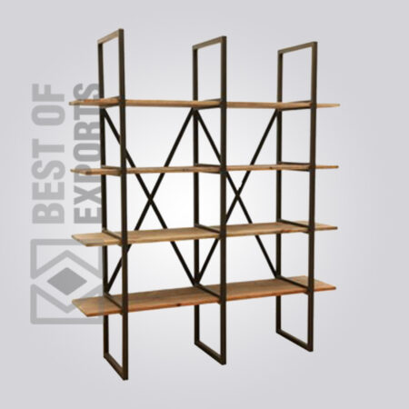 Wood And Metal Bookcase