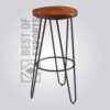 Vintage Industrial Wood and Metal Bar Stool