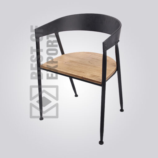 Industrial Relax Chair With Wooden Seat