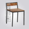 Industrial Side Chair With Wooden Seat
