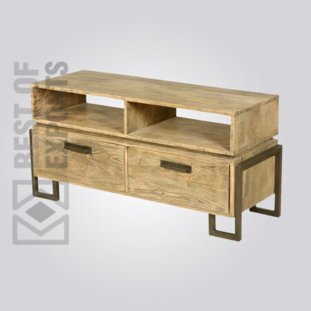 Metal/Wood Media Cabinet With Drawer