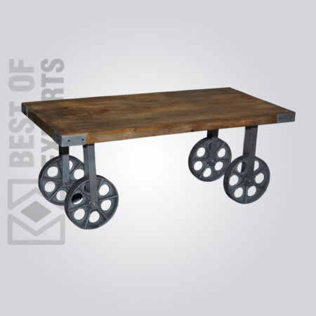 Industrial Coffee Table With Wheels