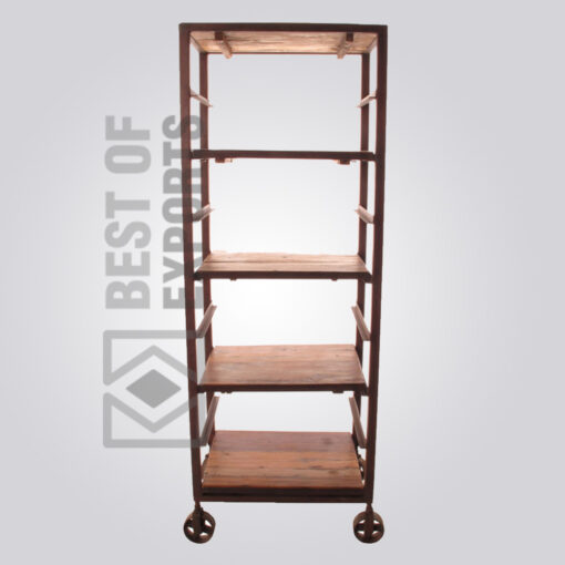 Industrial Bookcase With Wheel