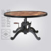 Industrial Adjustable Round Coffee Table