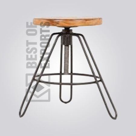 INDUSTRIAL IRON STOOL - BLACK