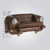 Ambassador Car Industrial Brown Leather Sofa Front