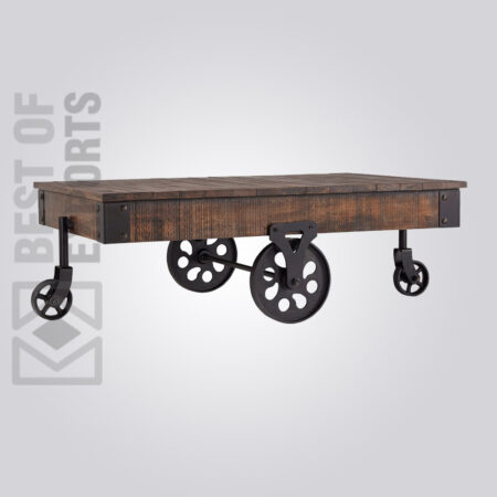 Industrial Coffee Table With Wheels