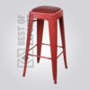 Tolix Bar Stool With Leather Seat