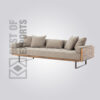 Industrial Reclaimed Wood Fabric Sofa