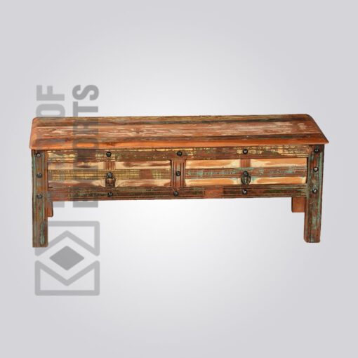 Reclaimed Wood Coffee Table With Drawer