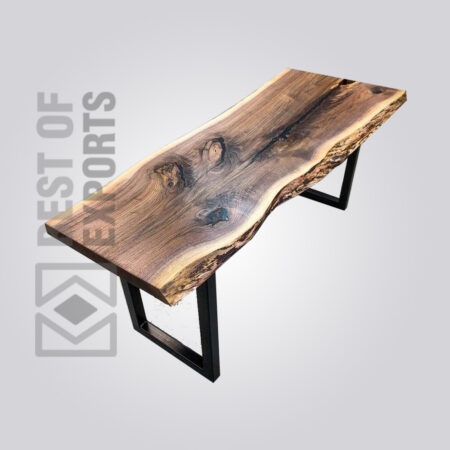 Reclaimed Wood Live Edge Dining Table