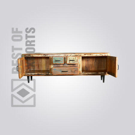 Reclaimed Wood Media Storage Unit - 4