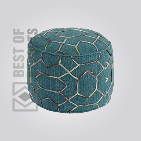 Round Leather Pouf