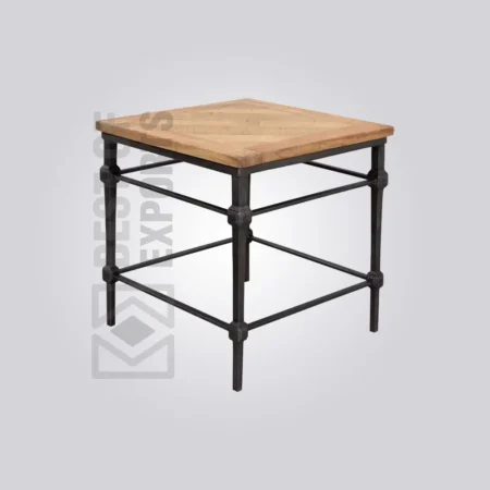 Cross Brace Industrial Bedside Table