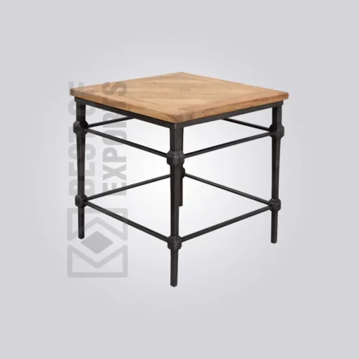Cross Brace Industrial Bedside Table