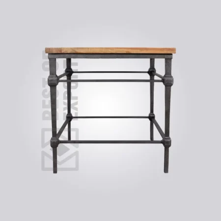 Cross Brace Industrial Bedside Table