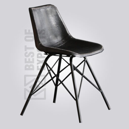 Leather Cross Base Dining Chair