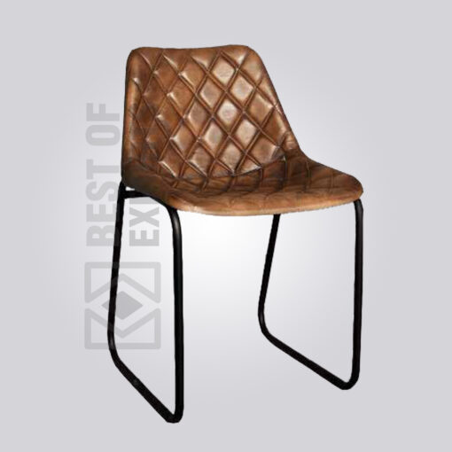 Leather Industrial Dining Chair Diamond