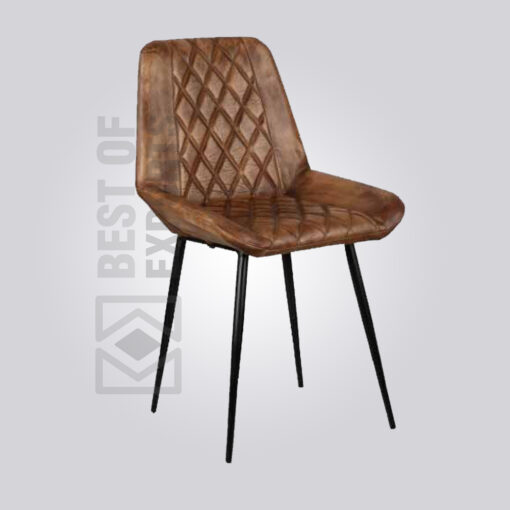 Leather Industrial Dining Chair U Diamond