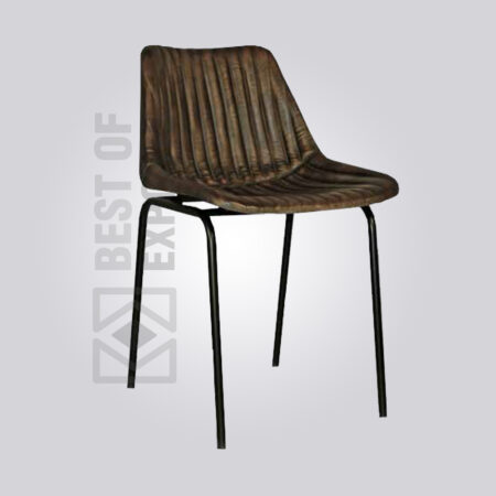 Leather Industrial Dining Chair Waterfall
