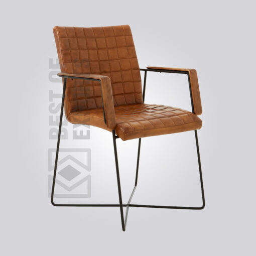 Metal Leather Dining Cafe Chair