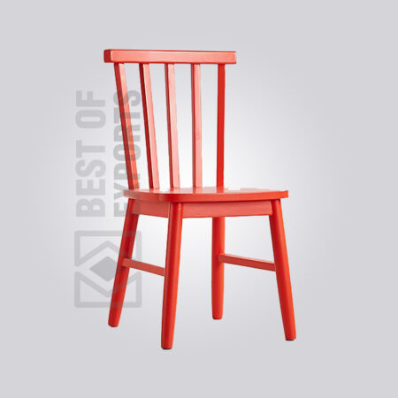 Red Wooden Modwil Dining Chair