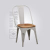 Tolix cafe chair with wooden seat