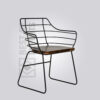 Wire metal Wood seat chair