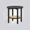 Black Cane Side Table - Round
