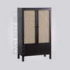 Black Rattan Cabinet