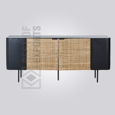 Black Rattan Sideboard