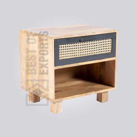 Cane Rattan Bedside Table
