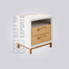 Cane White Bedside Table