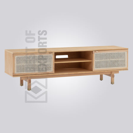 Caned Door Media Console