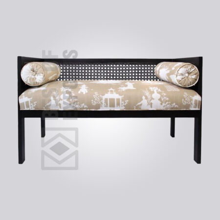Modern Black Cane Bench