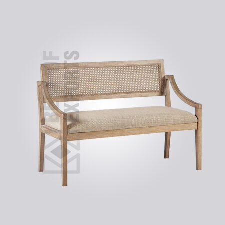 Rattan Back Bench