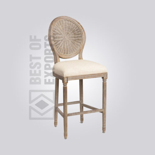Round Cane Back Counter Stool