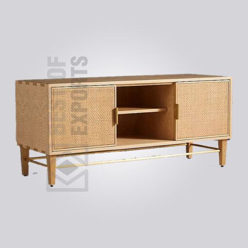 TV Stand with Cane Doors