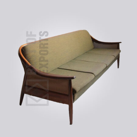 Upholstered 3 Seater Rattan Sofa