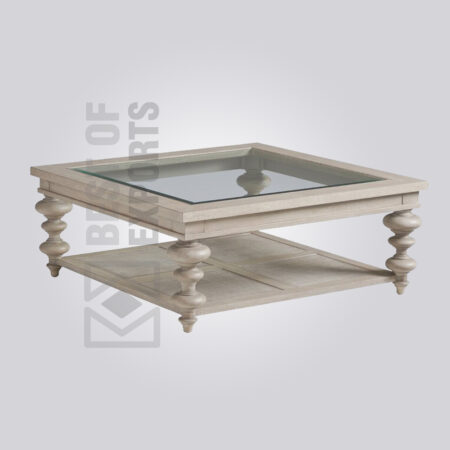 Vintage Cane Glass Coffee Table