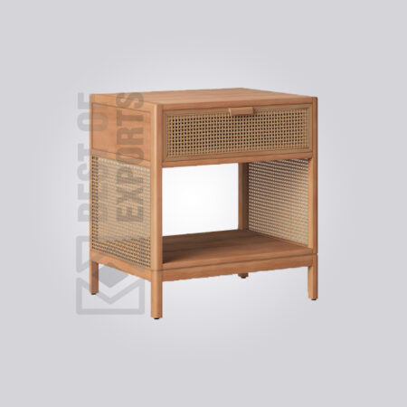 Wood and Cane Nightstand
