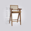 Wood and Cane Bar Stool