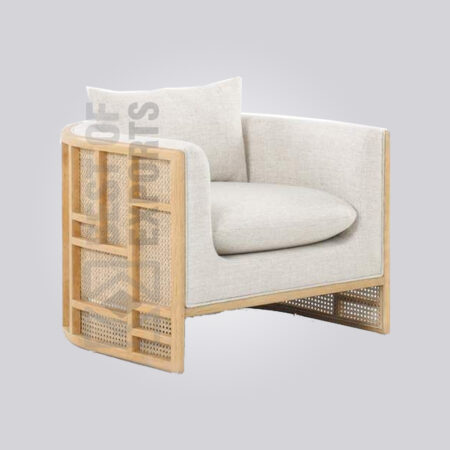 Wooden Cane Sofa - Single Seater