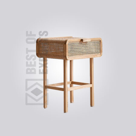 Wooden Rattan Side Table