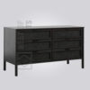 Black Cane Chest of Drawer