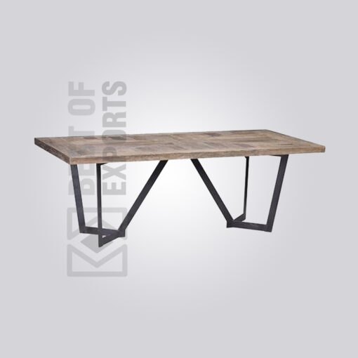Distressed Wooden Top Dining Table