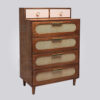 Elegant Cane Style Chest of Drawer