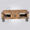 Industrial Cart Coffee Table with Storage